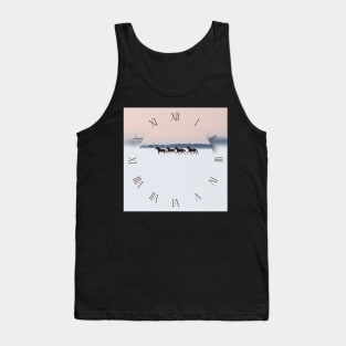 Four horses galloping on snowy paddock Tank Top